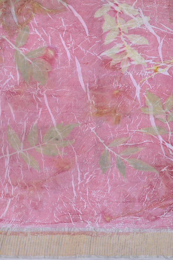 Kanchipuram Silk Saree In Dusty Pink With Natural Dye Printed