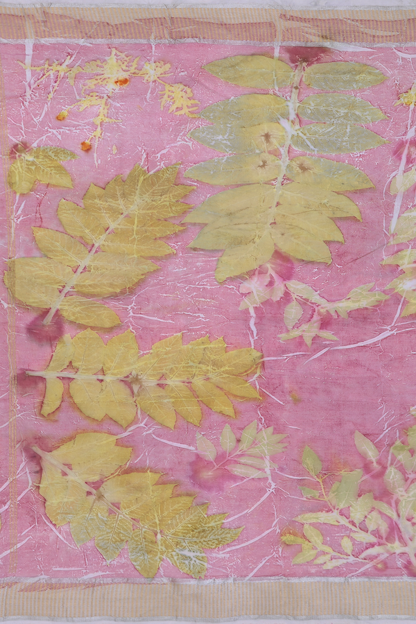 Kanchipuram Silk Saree In Dusty Pink With Natural Dye Printed