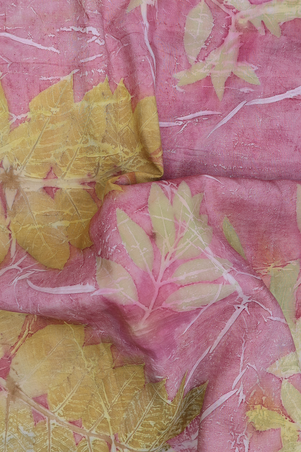 Kanchipuram Silk Saree In Dusty Pink With Natural Dye Printed