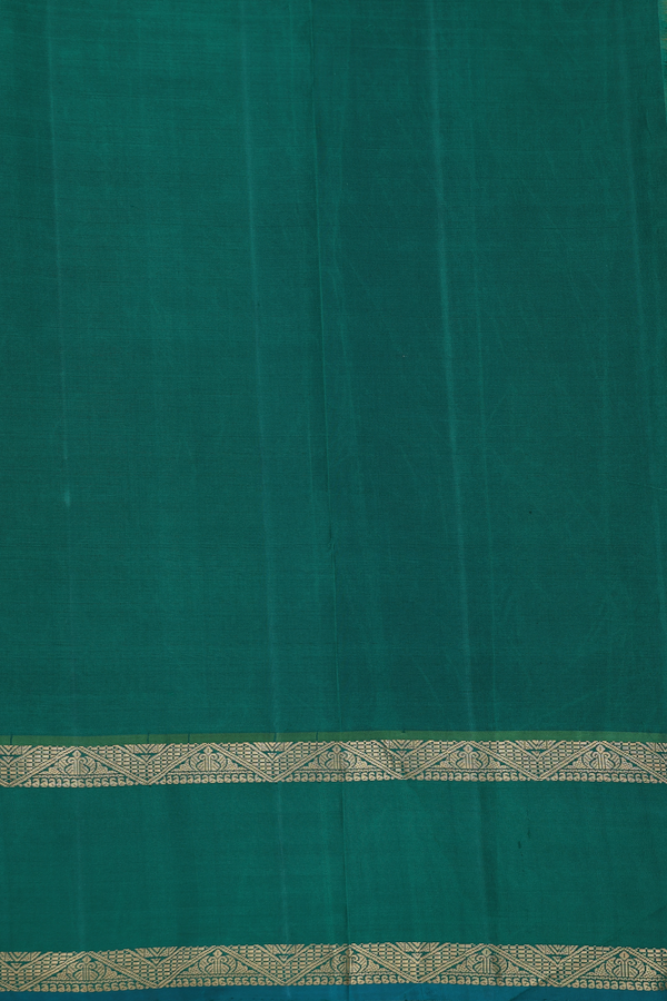 Kanchipuram Silk Saree In Green With Natural Dye Printed