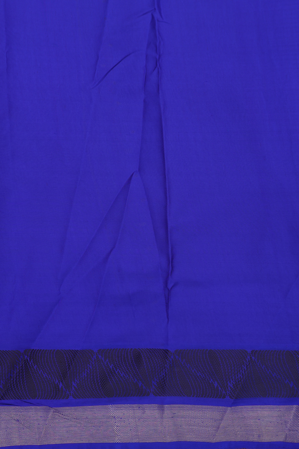 Kanchipuram Silk Saree In Midnight Green With Paisley Buttas