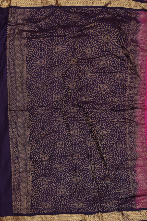 Bandhani Silk Saree In Deep Purple With Tie And Dye Design