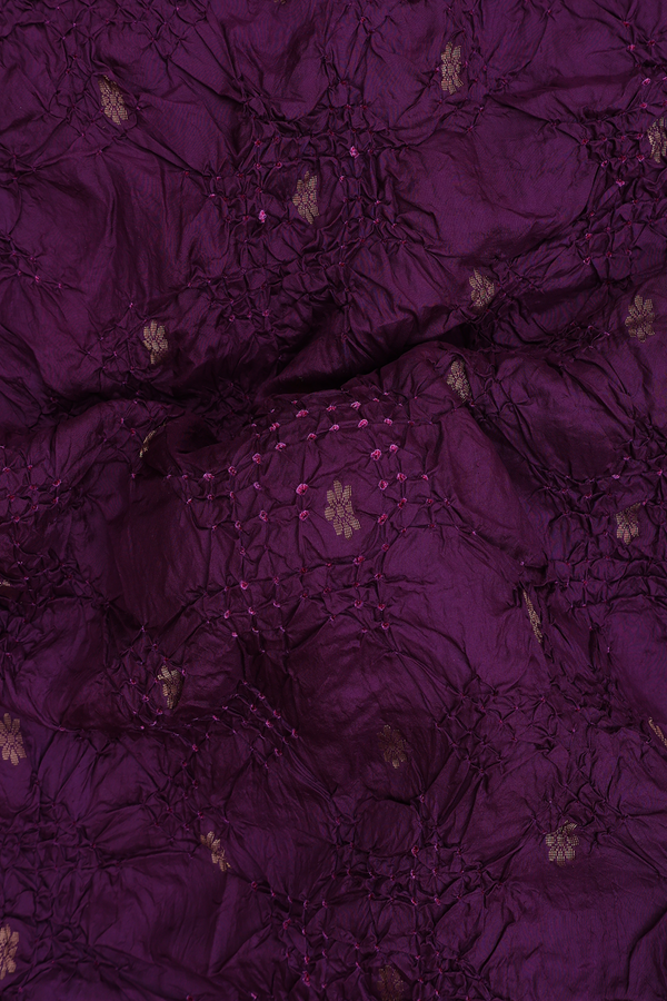 Bandhani Silk Saree In Deep Purple With Tie And Dye Design