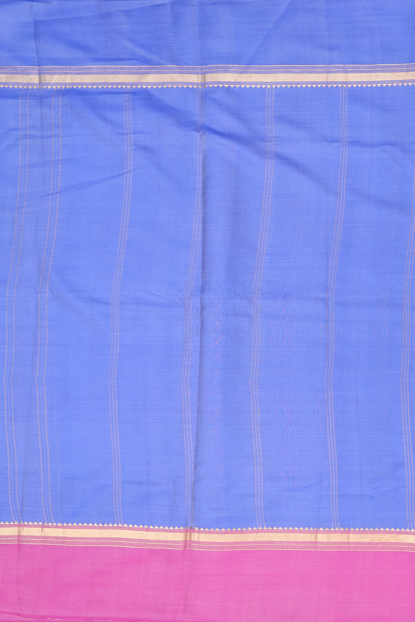 Kanchipuram Silk Saree In Cream Color With Floral Design