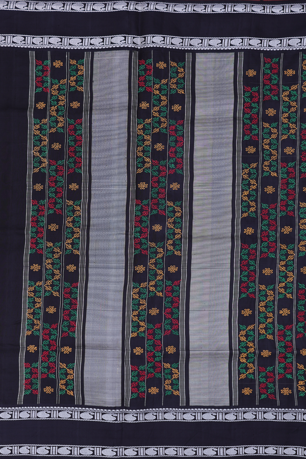 Kanchipuram Silk Saree In Cream Color With Stripes Design