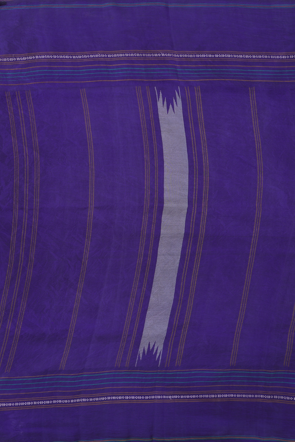 Kanchipuram Silk Saree In Black With Hand Painted Design