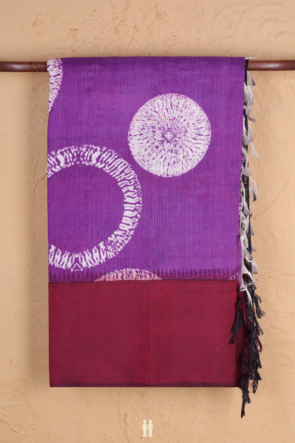Kanchipuram Silk Saree In Purple With Printed Design