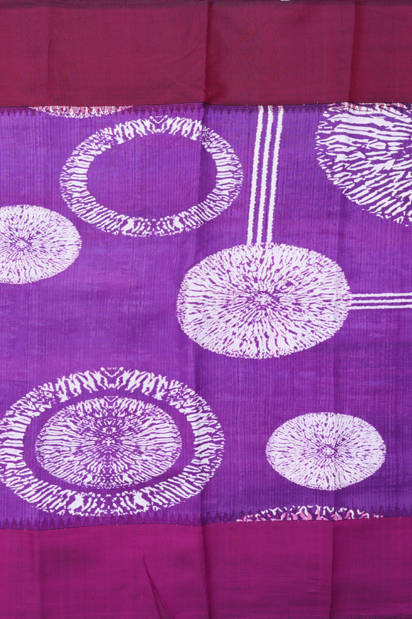 Kanchipuram Silk Saree In Purple With Printed Design