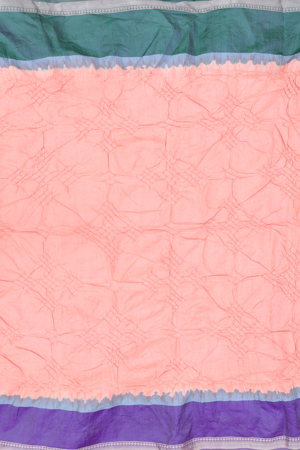 Bandhani Silk Saree In Orange With Tie And Dye Design
