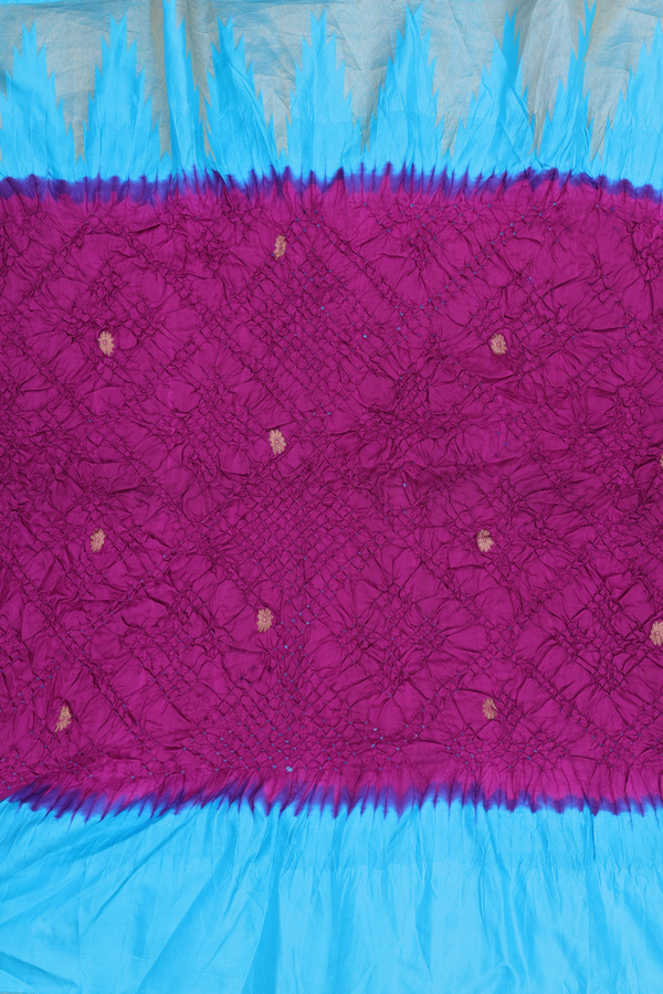 Bandhani Silk Saree In Berry Purple With Tie And Dye Design