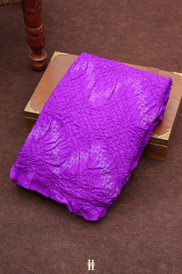 Bandhani Silk Saree In Purple With Tie And Dye Design