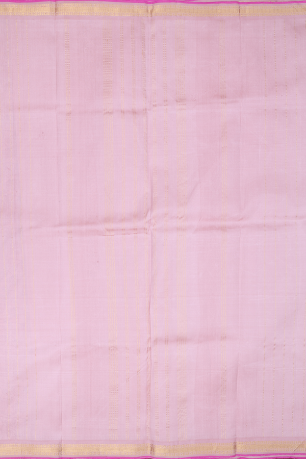 Kanchipuram Silk Saree In Pink With Printed Design