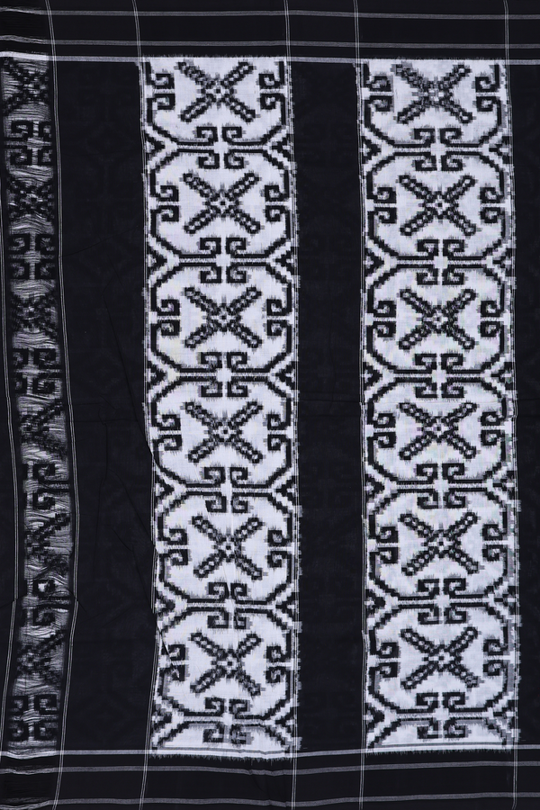 Pochampally Cotton Saree In White With Allover Design