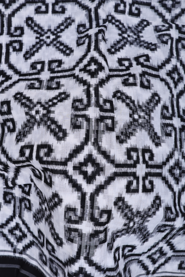 Pochampally Cotton Saree In White With Allover Design
