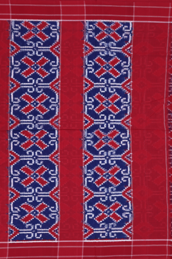Pochampally Cotton Saree In Royal Blue With Allover Design