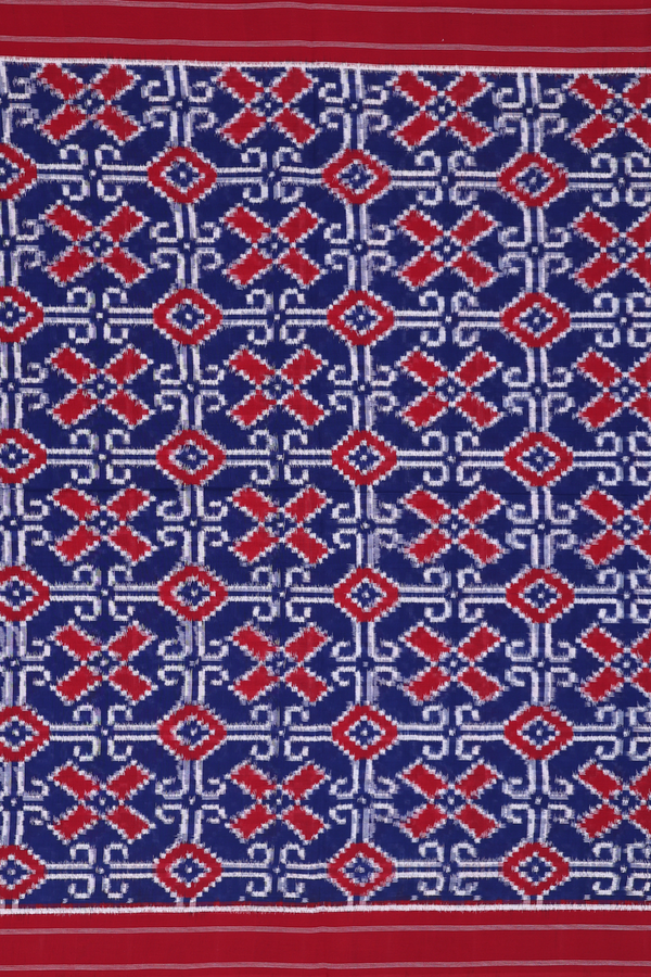 Pochampally Cotton Saree In Royal Blue With Allover Design