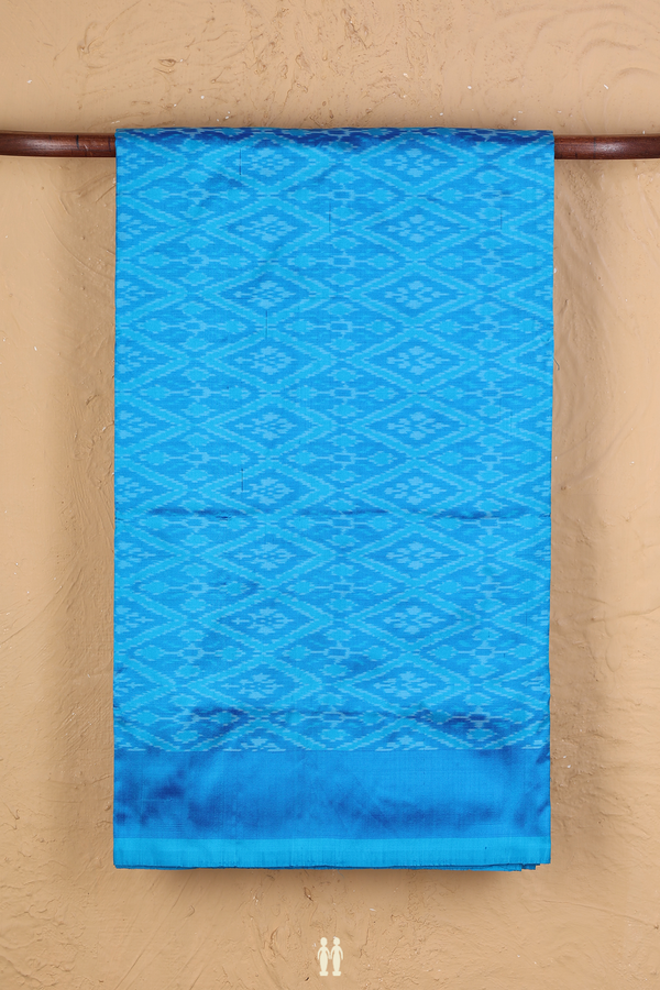 Pochampally Silk Saree In Blue With Diamond Design
