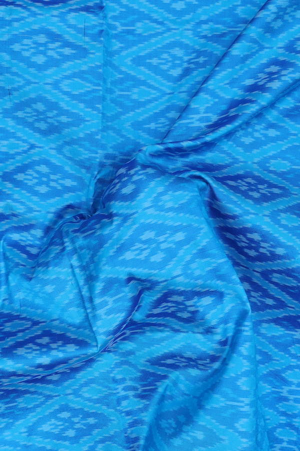 Pochampally Silk Saree In Blue With Diamond Design