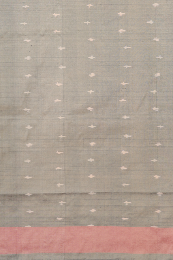 Pochampally Silk Saree In Light Brown With Ikat Design