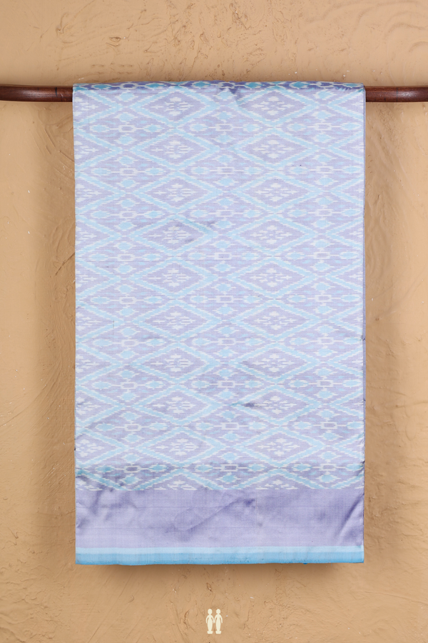Pochampally Silk Saree In Blue With Diamond Design