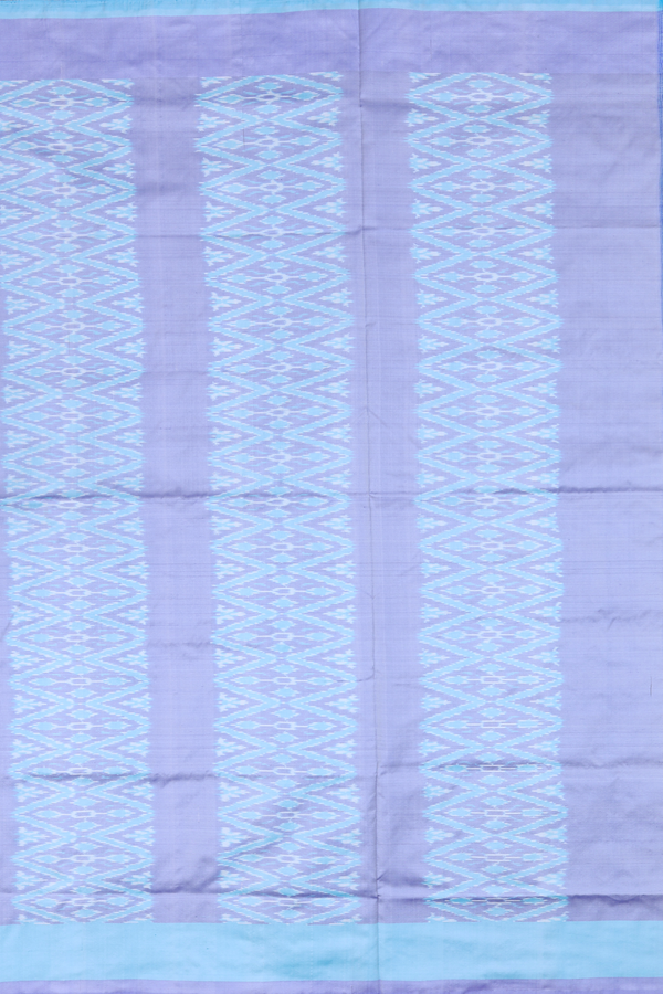 Pochampally Silk Saree In Blue With Diamond Design