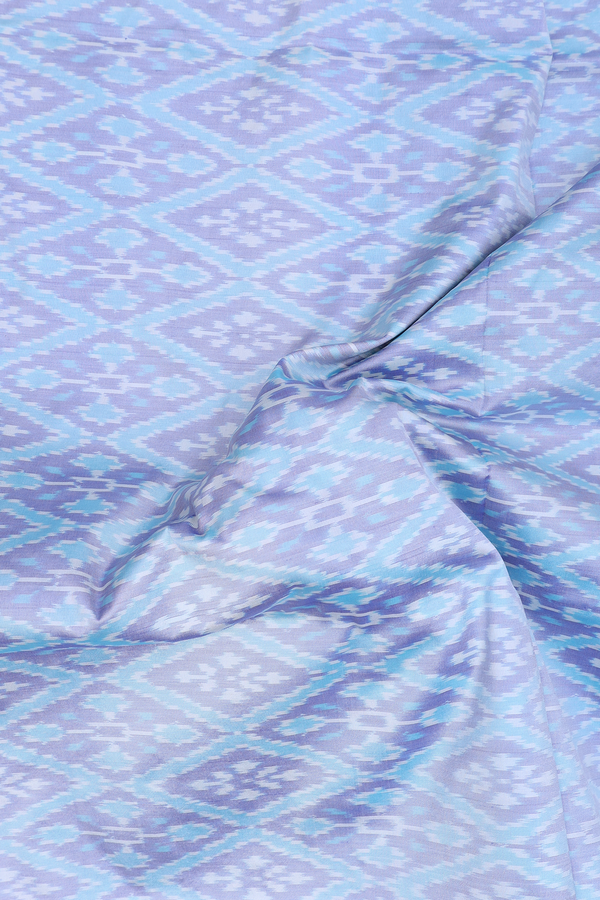 Pochampally Silk Saree In Blue With Diamond Design
