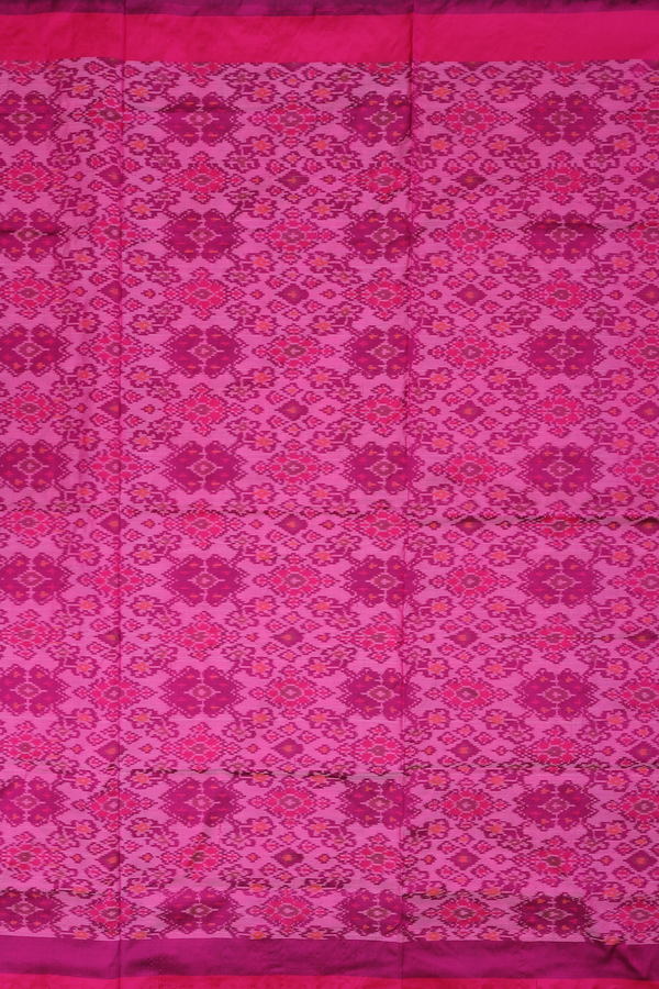 Pochampally Silk Saree In Pink With Ikat Design