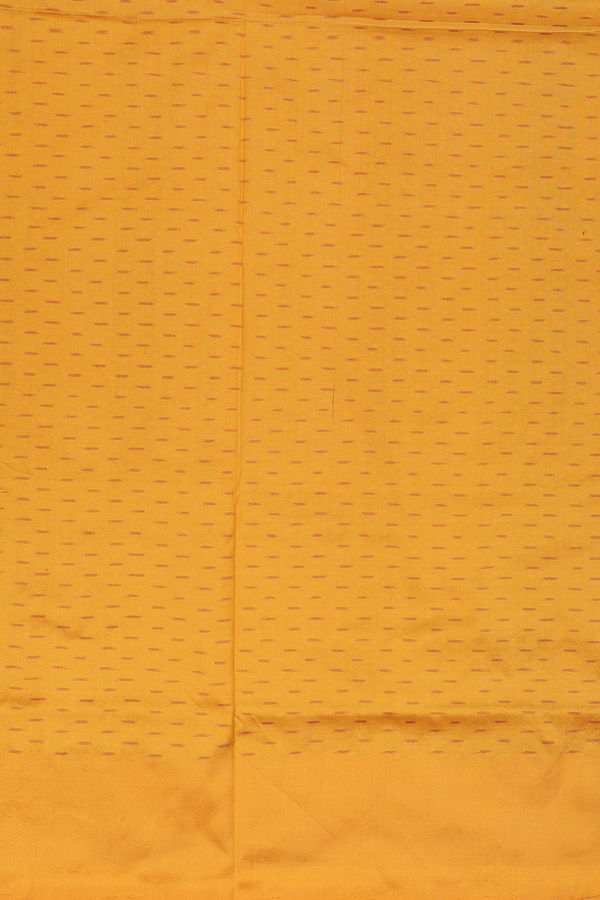 Pochampally Silk Saree In Golden Yellow With Allover Design
