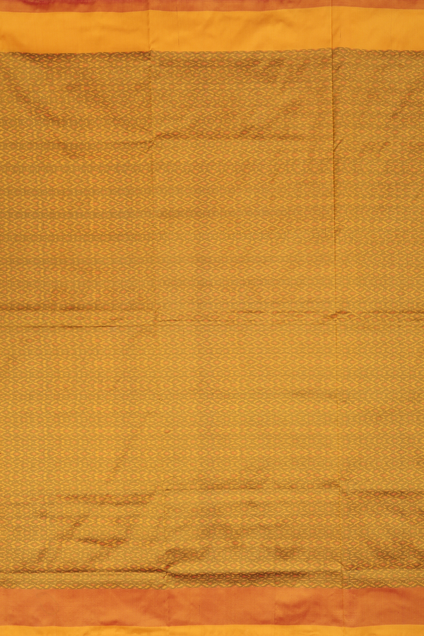 Pochampally Silk Saree In Golden Yellow With Allover Design