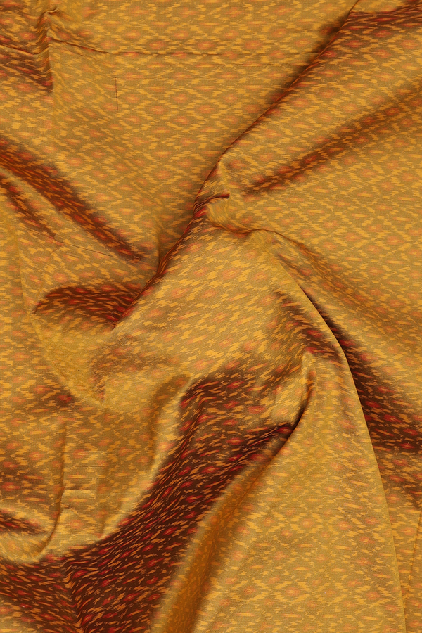 Pochampally Silk Saree In Golden Yellow With Allover Design