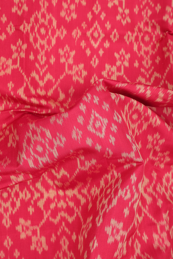 Patola Silk Saree In Red With Ikat Design