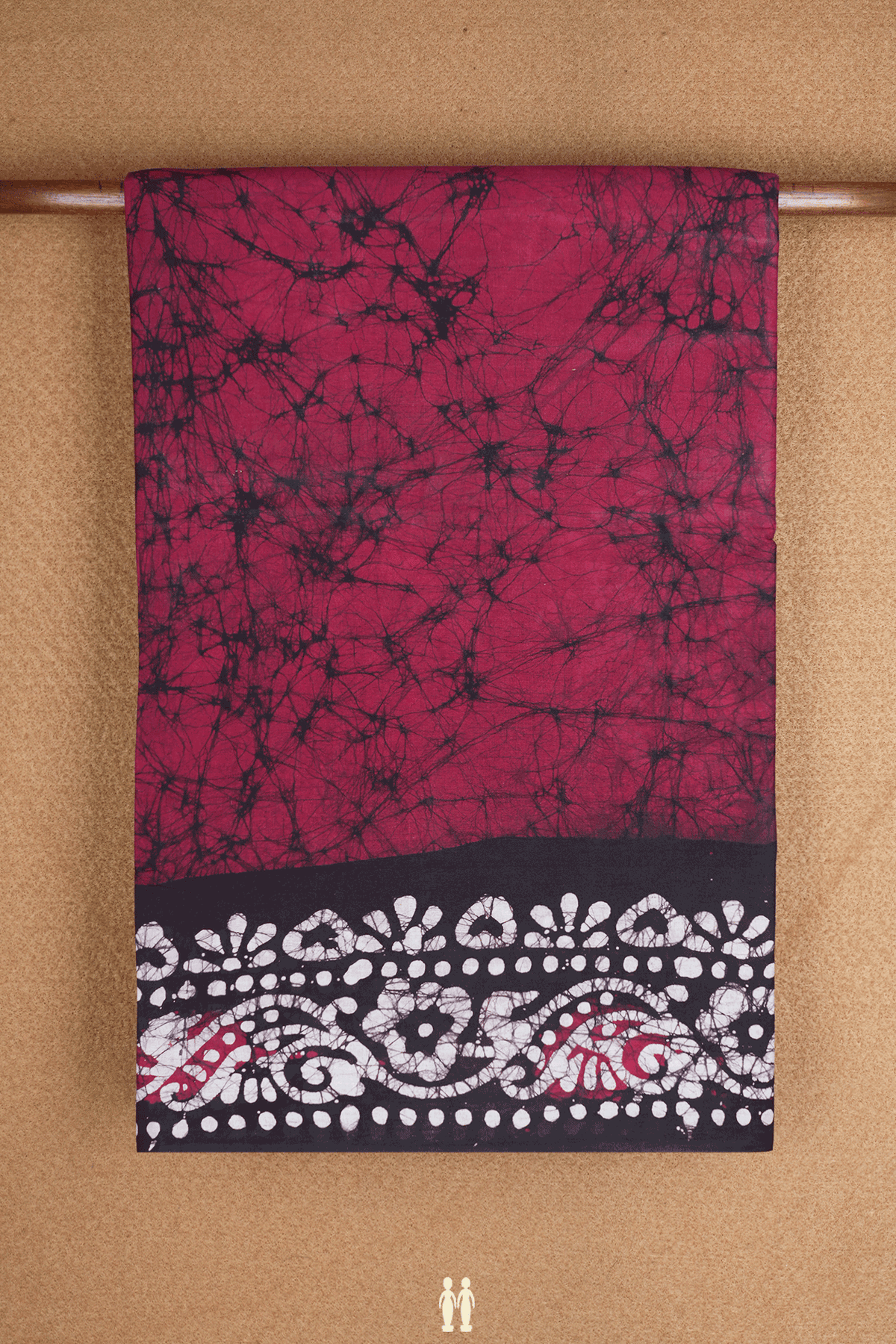 Half And Half Colored Red And Black Sungudi Cotton Saree