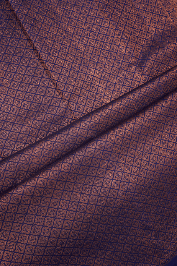 Half And Half Colored Shades Of Blue Kanchipuram Silk Saree
