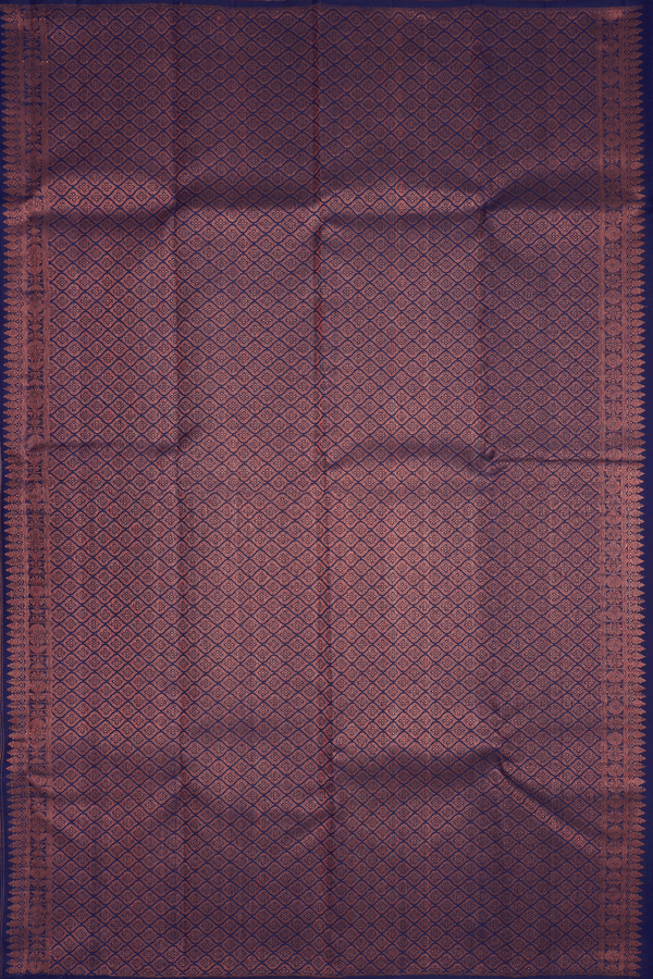 Half And Half Colored Shades Of Blue Kanchipuram Silk Saree
