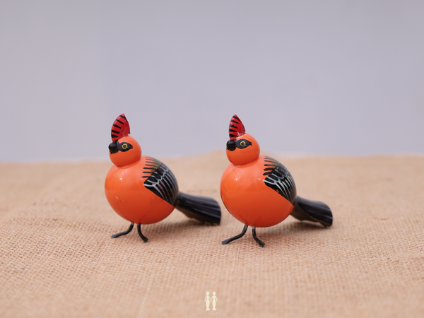 Set Of 4 Wooden Handicraft Multicolor Birds For Showpiece
