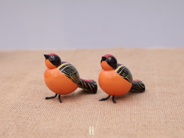 Set Of 4 Wooden Handicraft Multicolor Birds For Showpiece
