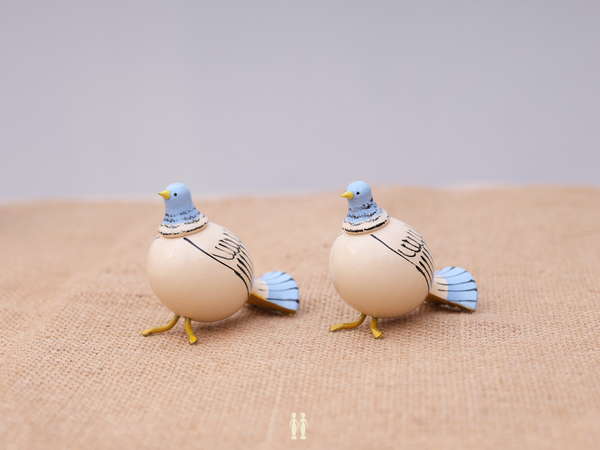 Set Of 2 Wooden Handicraft Multicolor Birds For Showpiece