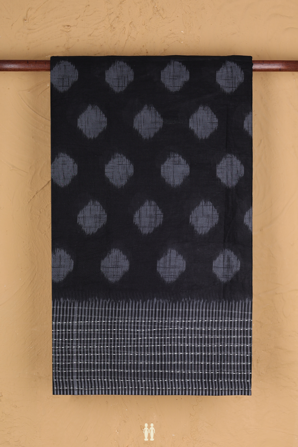 Hyderabad Cotton Saree In Black With Printed Design
