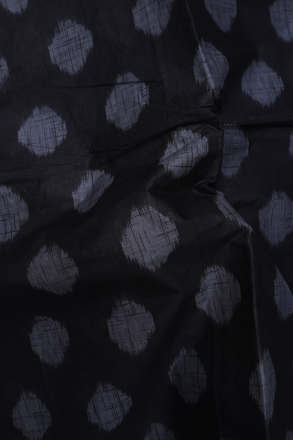 Hyderabad Cotton Saree In Black With Printed Design