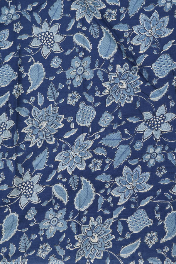 Hyderabad Cotton Saree In Blue With Patch Work