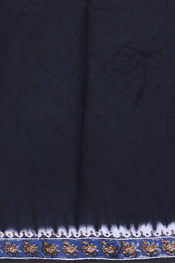 Hyderabad Cotton Saree In Capri Blue With Floral Design