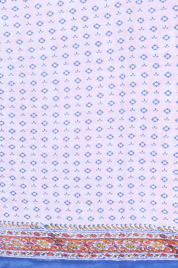 Hyderabad Cotton Saree In Coral Orange With Peacock Design