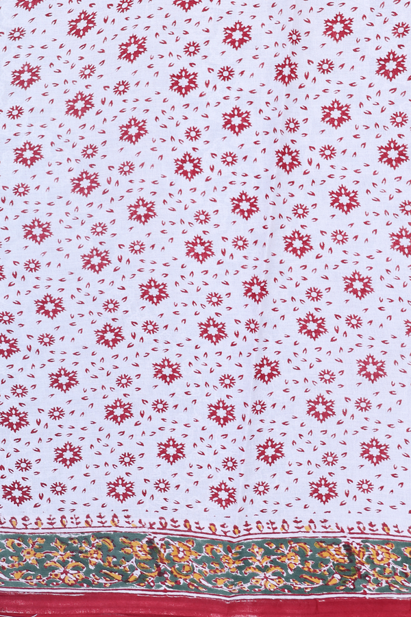 Hyderabad Cotton Saree In Dusty Green With Floral Design