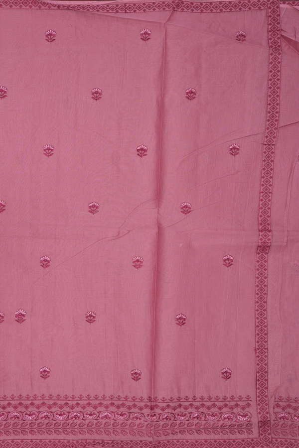 Hyderabad Cotton Saree In Mulberry With Floral Buttas