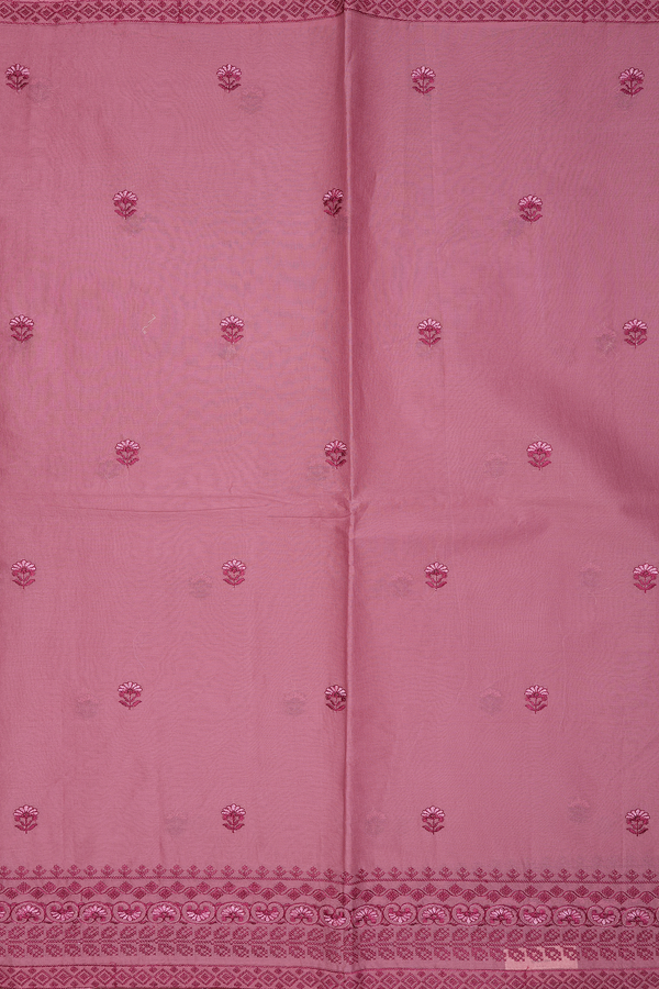 Hyderabad Cotton Saree In Mulberry With Floral Buttas