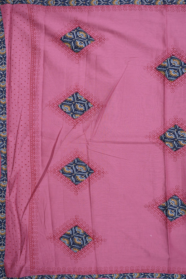 Hyderabad Cotton Saree In Mulberry With Patch Work