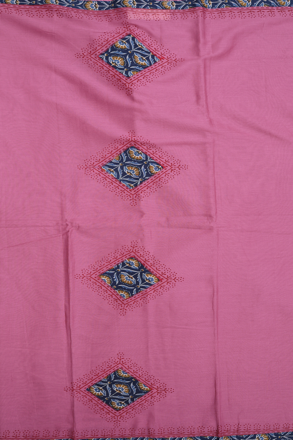 Hyderabad Cotton Saree In Mulberry With Patch Work