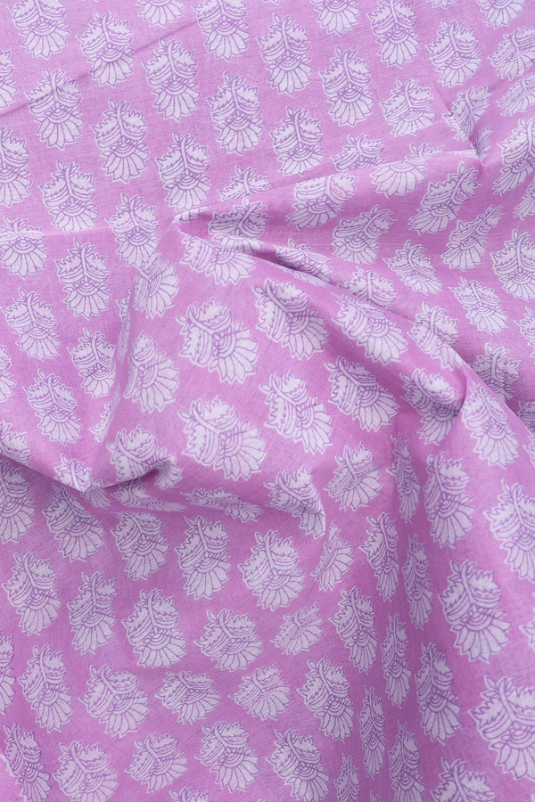 Hyderabad Cotton Saree In Pastel Purple With Floral Design