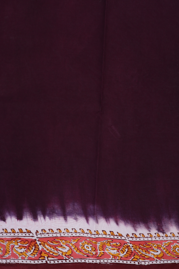 Hyderabad Cotton Saree In Pastel Red With Printed Design
