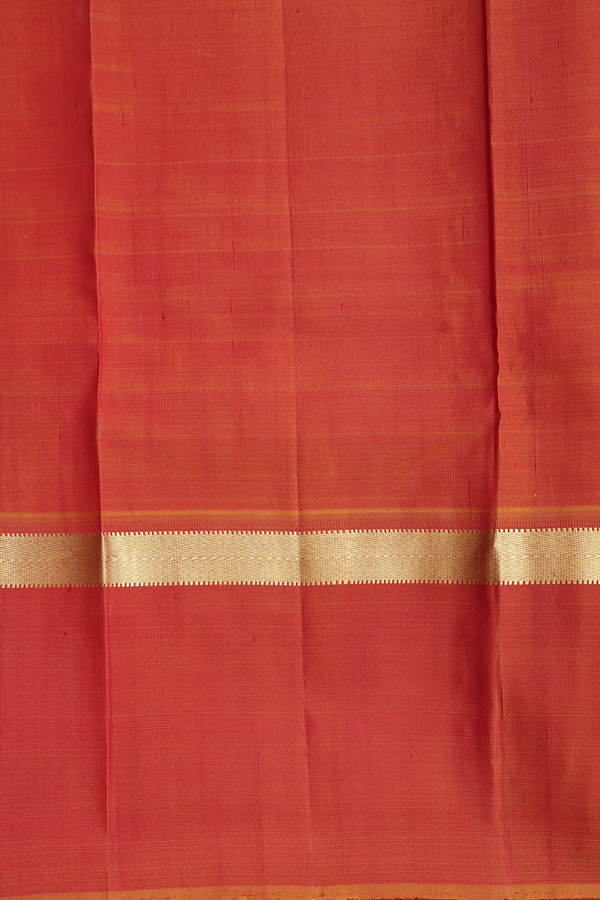 Kanchipuram Silk Saree In Hibiscus Red With Malli Moggu Buttas